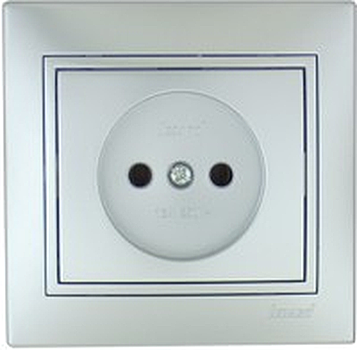 Розетка Lezard Mira 1-м СУ металлик