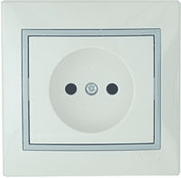 Розетка Lezard Mira 1-м СУ серый-белый