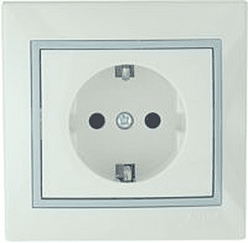 Розетка Lezard Mira 1-м СУ серый-белый з/к