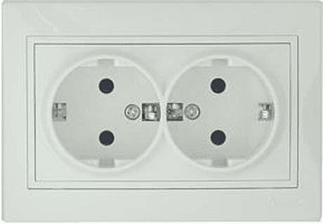 Розетка Lezard Mira 2-м СУ белая з/к