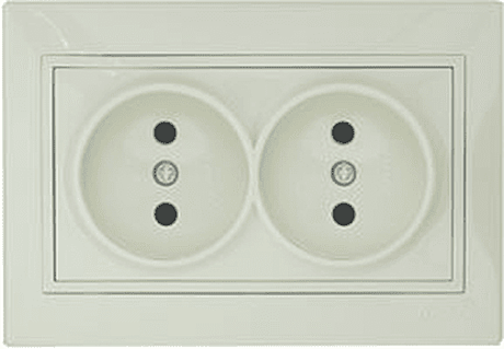 Розетка Lezard Mira 2-м СУ крем