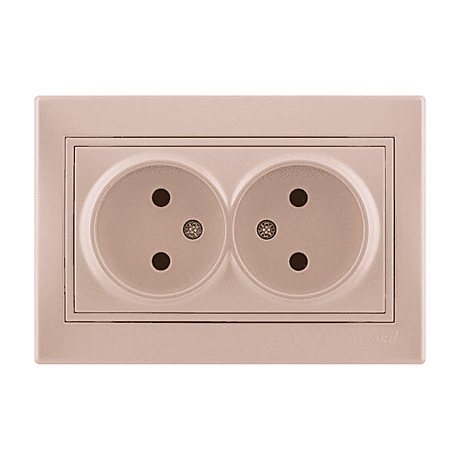 Розетка Lezard Mira 2-м СУ перламутр