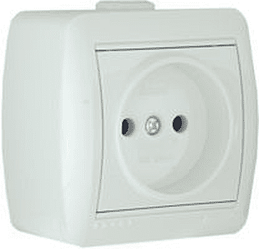 Розетка Lezard Nata 1-м ОУ белая