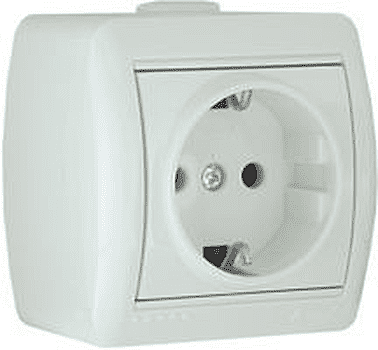 Розетка Lezard Nata 1-м ОУ белая з/к