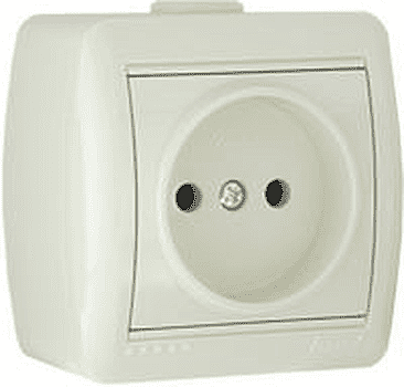 Розетка Lezard Nata 1-м ОУ крем