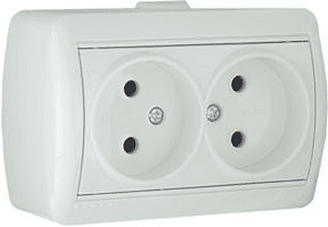 Розетка Lezard Nata 2-м ОУ белая