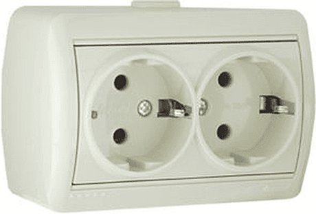 Розетка Lezard Nata 2-м ОУ крем з/к