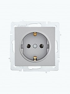 Розетка Lezard Vesna 1-м СУ платина з/к