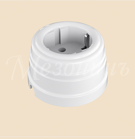 Розетка Мезонинъ 1-м ОУ с/з белая 