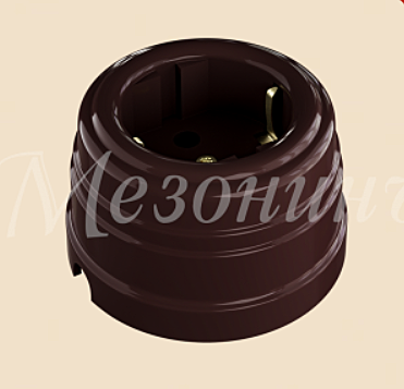 Розетка Мезонинъ 1-м ОУ с/з коричневая