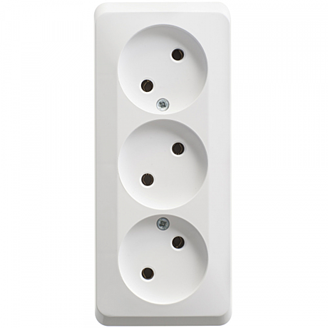 Розетка Schneider Этюд 3-м ОУ белая