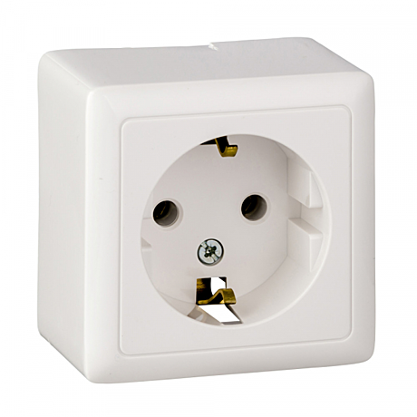Розетка Schneider Хит 1-м ОУ белая з/к
