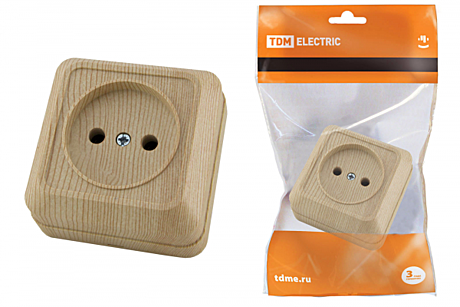 Розетка TDM 1-м ОУ сосна
