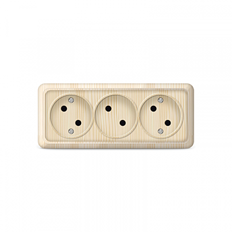 Розетка Universal Олимп 3-м ОУ сосна