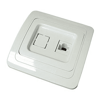 Розетка Universal Валери 1-м СУ белая компьютерная 