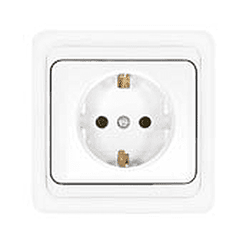 Розетка Universal Валери 1-м СУ белая з/к