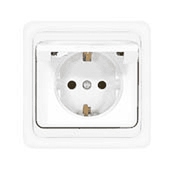 Розетка Universal Валери 1-м СУ белая з/к крышка