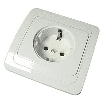 Розетка Universal Валери 1-м СУ белая з/к шторка