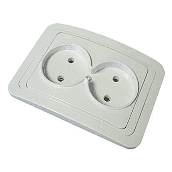 Розетка Universal Валери 2-м СУ белая