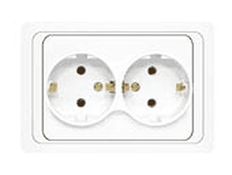 Розетка Universal Валери 2-м СУ белая з/к
