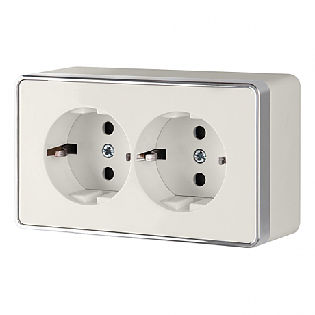 Розетка Werkel Gallant 2-м ОУ з/к сл кость