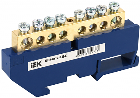 Шина нулевая IEK 8х12мм 8групп на DIN-рейку
