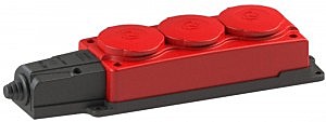 Колодка Ne-Ad 3-м IP54 красная каучук 