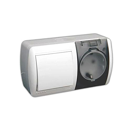 Блок LezardNata 1кл ОУ IP20 белый гориз