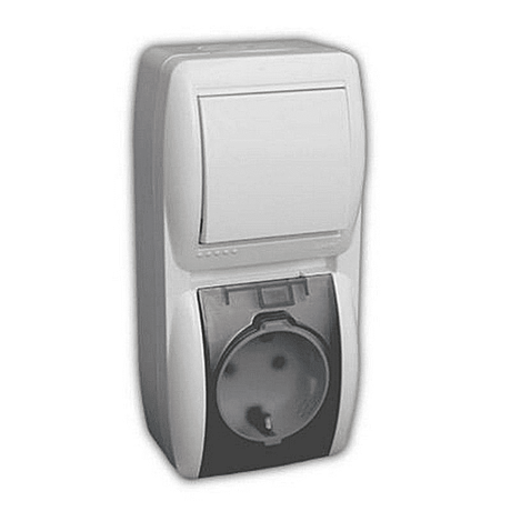 Блок LezardNata 1кл ОУ IP20 белый верт