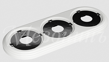 Рамка 3 места Мезонинъ белая под заказ