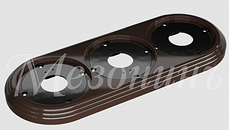 Рамка 3 места Мезонинъ коричневая