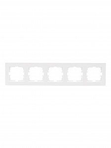 Рамка 5 мест Lezard Vesna белая гориз