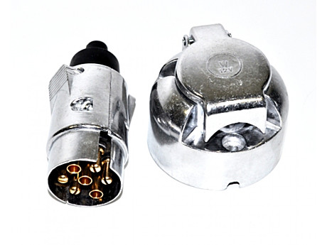 Разъем прицепа (м+п) алюминевый 12-24В