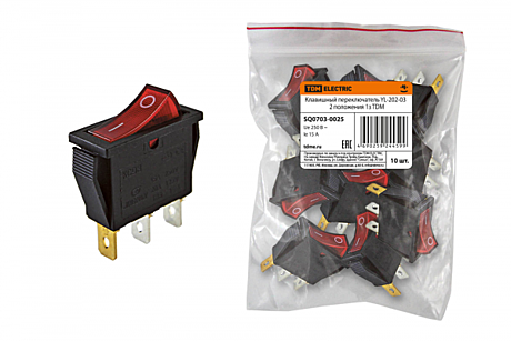Переключатель TDM YL-202-03 красный 