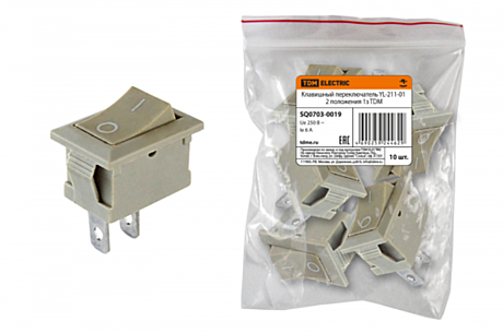 Переключатель TDM YL-211-01 серый 