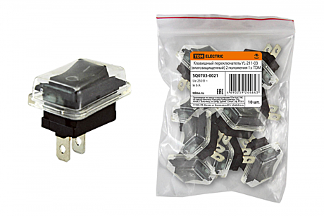 Переключатель TDM YL-211-03 черный влагозащищенный