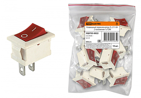 Переключатель TDM YL-211-04 красный